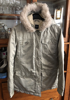 Hooded faux 2024 fur jacket gap