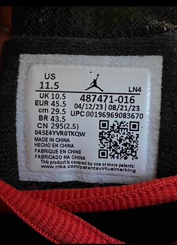 JORDAN SIZE 11.5 - AIR JORDAN 14 RETRO BLACK WHITE