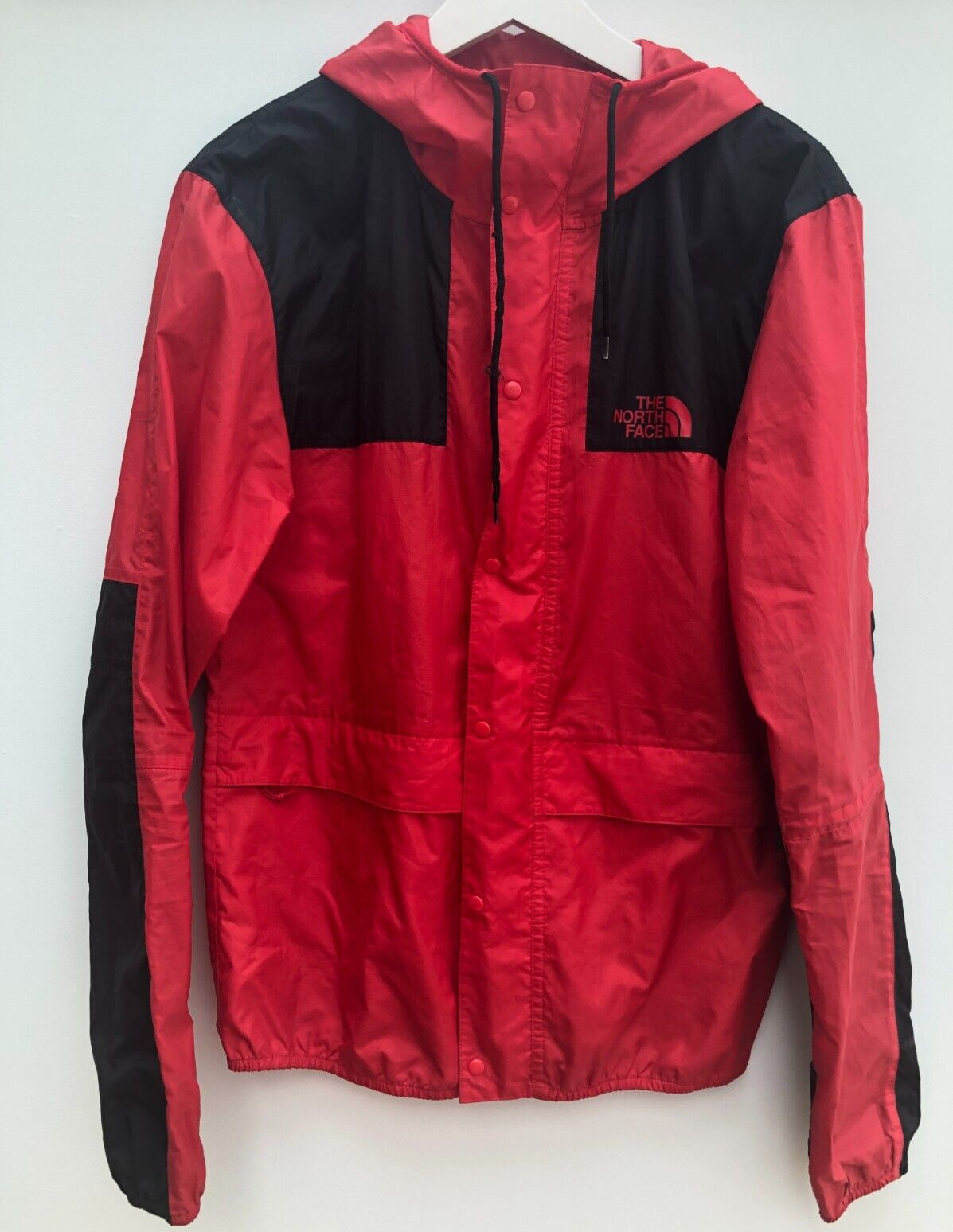 THE NORTH FACE Red Jacket Lightweight Mountain Hooded Mens Small S