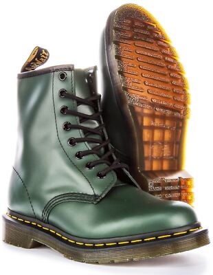Pre-owned Dr. Martens Dr Martens 1460 Smoth Core Lace Up 8 Eyeletwomens Boots In Green Us 5 - 11