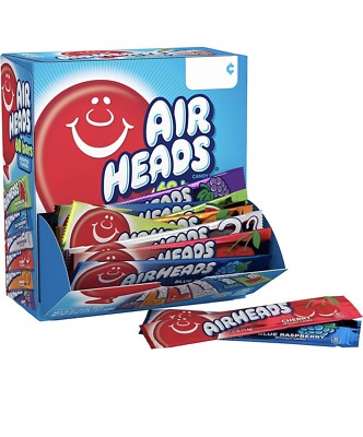 Airheads Candy Bars, Variety Halloween Bulk Box, Chewy Full Size Fruit Candy USA
