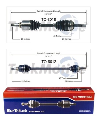 For Chevy Geo Prizm Toyota Celica FWD 2 Front CV Axle Shaft Assies SurTrack Set