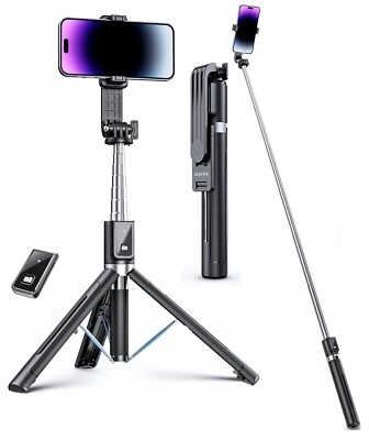 ANXRE Selfie Stick Stativ 125cm Komfort Griff Bluetooth Auslöser 360°Drehbar NEU