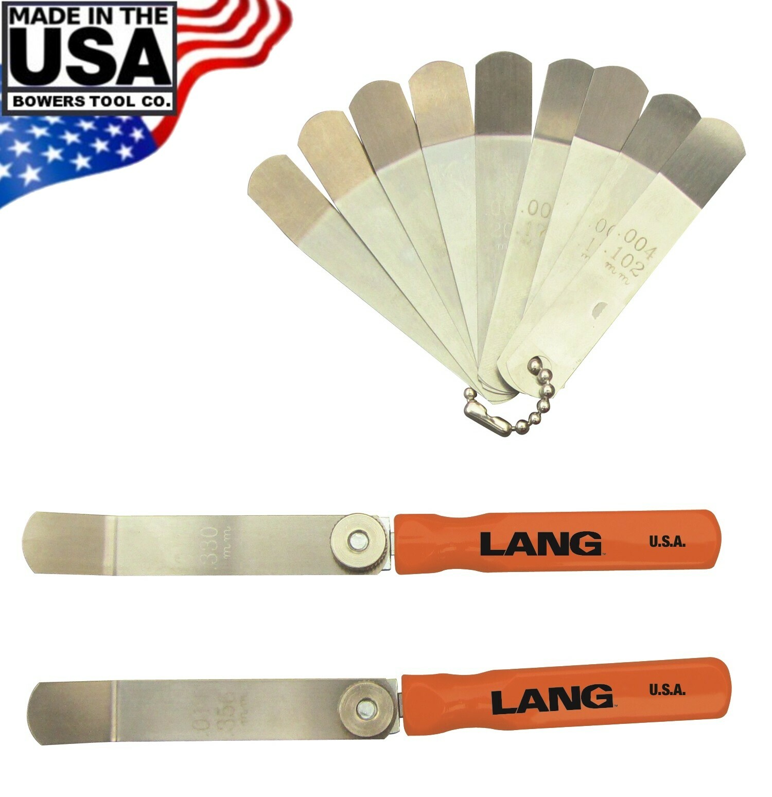 Lang Valve Tappet Gauge Set 2 Ez Grip Handles 11 Offset Feeler Blades