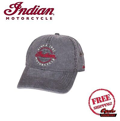 GENUINE INDIAN MOTORCYCLE SCRIPT LOGO HAT GRAY ONE SIZE FITS ALL
