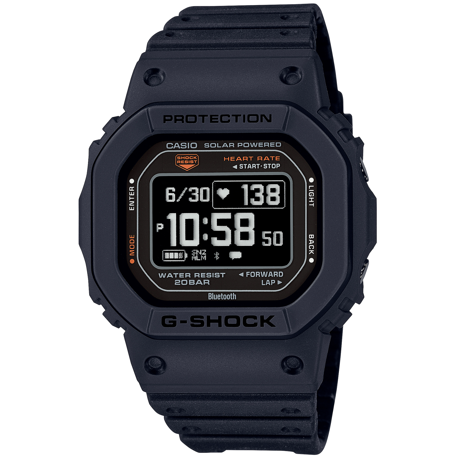 Pre-owned Casio Psl  G-shock Dw-h5600-1jr G-squad Bluetooth Gps Solar Usb Charging Watch