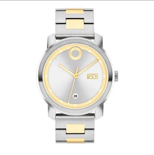 新品 MOVADO BOLD ゴールド メッシュベルト 腕時計 3600833 Movado Bold Men's Swiss Quartz Stainless Steel and Mesh
