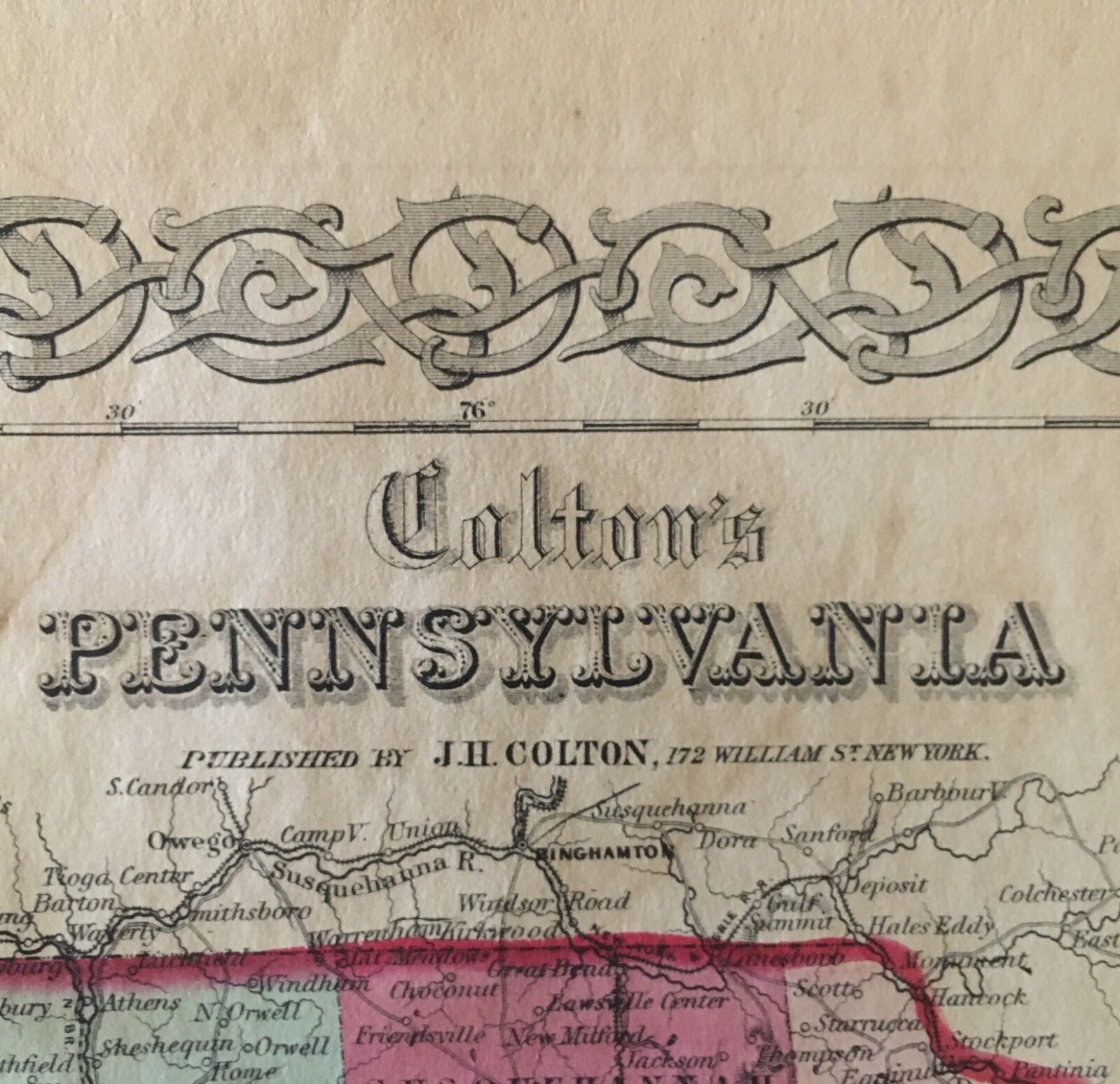 J.H. Colton’s 1859 Atlas Map of Pennsylvania