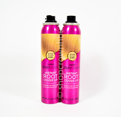 2 Everpro Gray Away Root Cover Up Temporary Color MEDIUM LIGHT BLONDE 2.5 NO LID