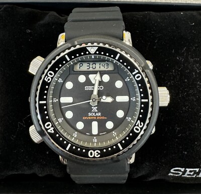 Seiko Arnie SNJ025 Hybrid Prospex Analog Digital 48mm Solar Diver Watch 200M