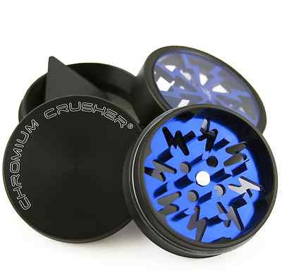Chromium Crusher 2.0 Inch 4 Piece Tobacco Spice Herb Grinder Bolt- Blue