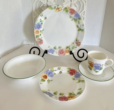 Corelle Summer Blush  5 Pc. Place Setting. 2 Plates, 1 Bowl, 1 cup and 1 saucer.