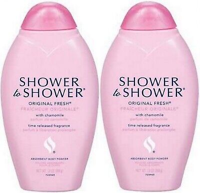 Shower to Shower Body Powder ORIGINAL FRESH 13oz ( 2 pack ) PINK BIG BOTTLE 