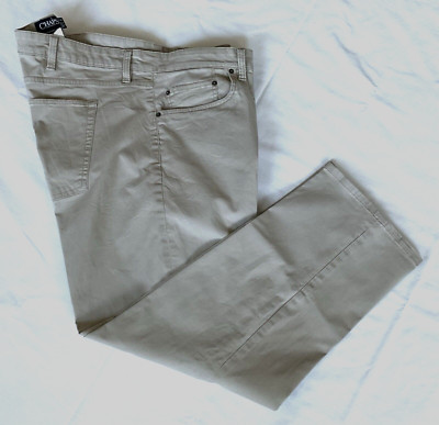 Chaps Pants 44 x 30  (Actually 46 x 28.5) Tan 5 Pocket Straight Fit Flat Front