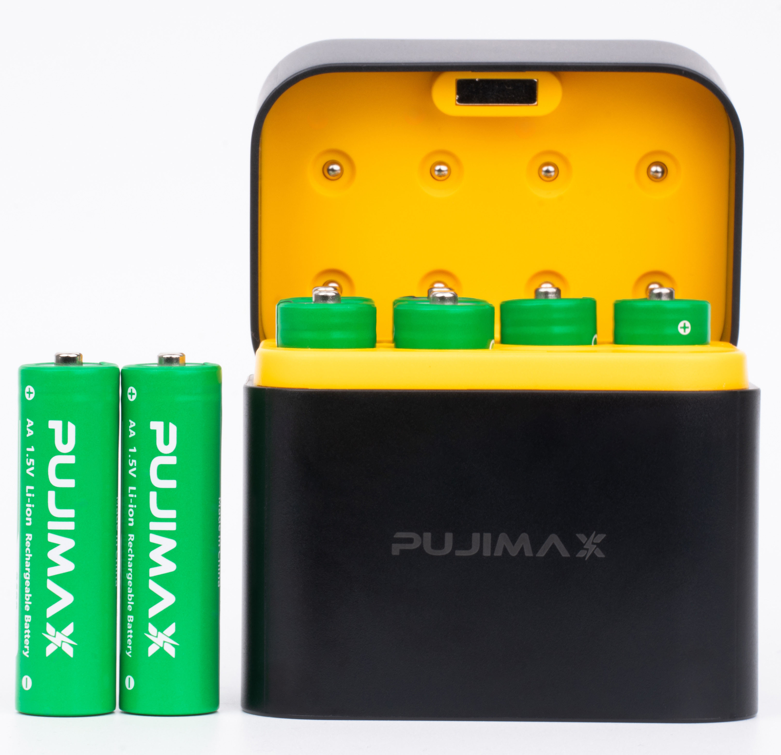 PUJIMAX 3400mWh 8PCS AA 1.5V Rechargeable Lithium Batteries with 8-Slot Charger