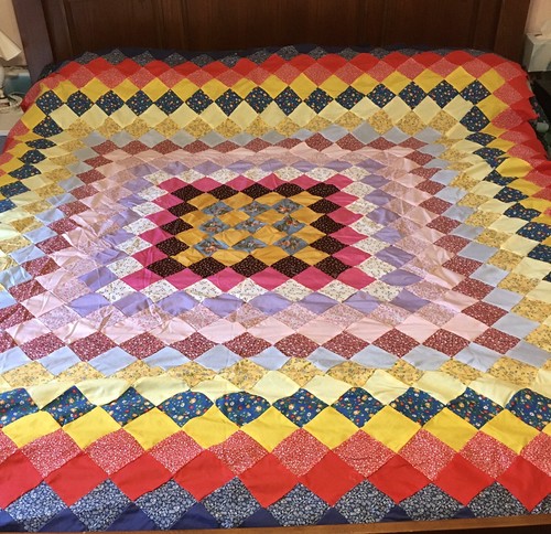Hand Stitched Unfinished Quilt Top- Around The World