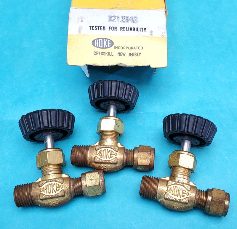 HOKE Crane Gyrolok Tube Fitting Globe Needle Valve 1/4"  Swagelok 3212H4B LOTof3