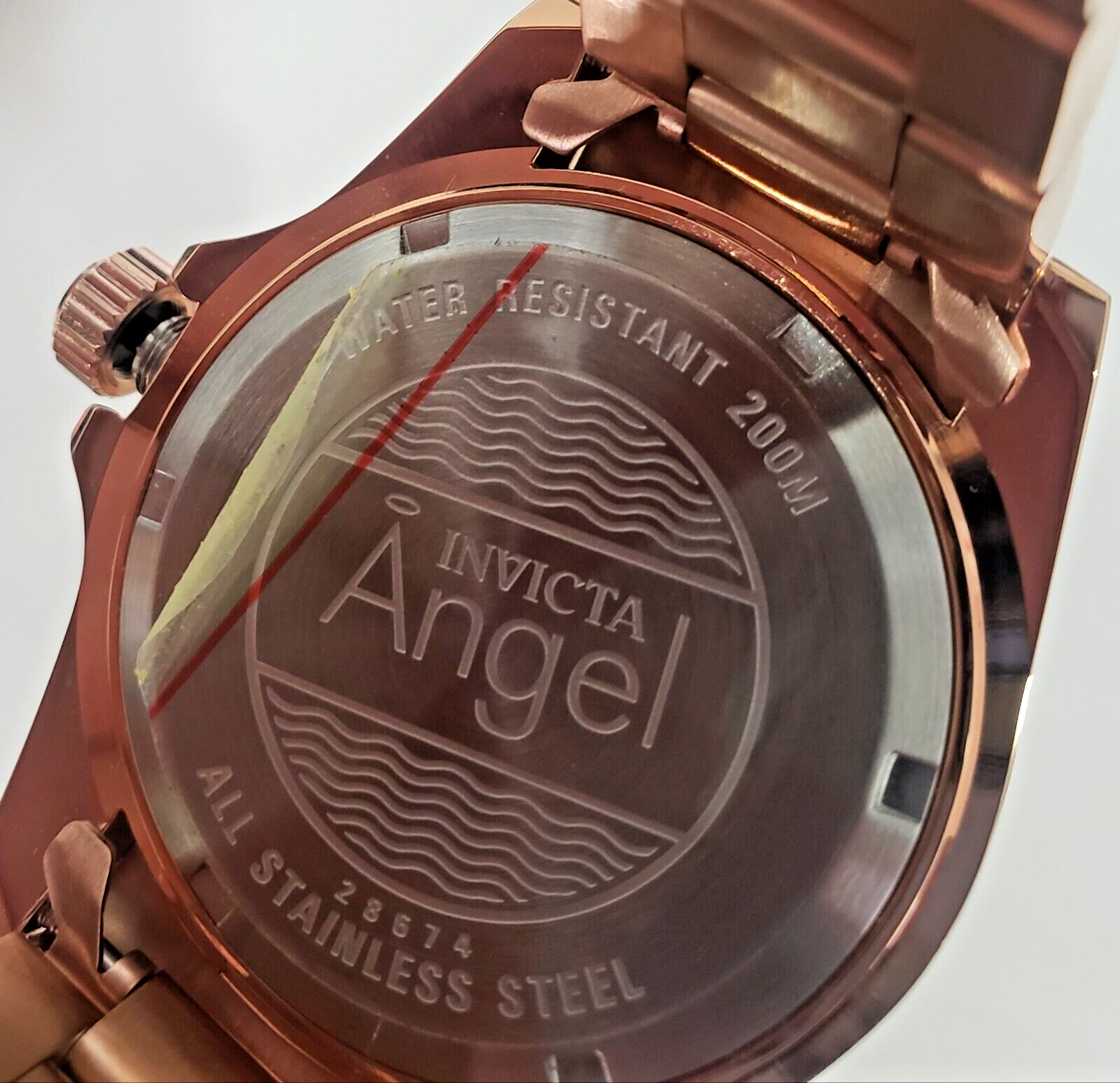 Pre-owned Invicta $1095 Msrp-  Angel Crystal White Mop Dial Ladies Watch- Rose Gold