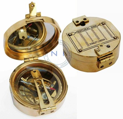 Lot of 5 PCs Brass Natural Vintage Style Maritime Heavy Brunton Compass