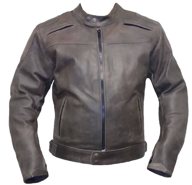 Motorcycle Biker Distressed Leather Jacket CE Armour protection