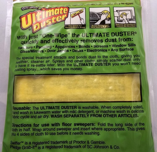 Vintage Guardsman One-Wipe Ultimate Duster Cloth Large Treated Yellow Cleaning
