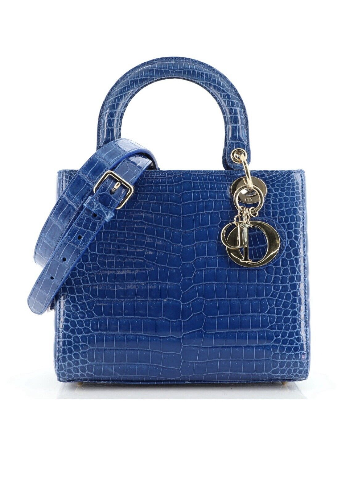 Auth Very rare Christian Dior Lady Dior Bag Crocodile Medium