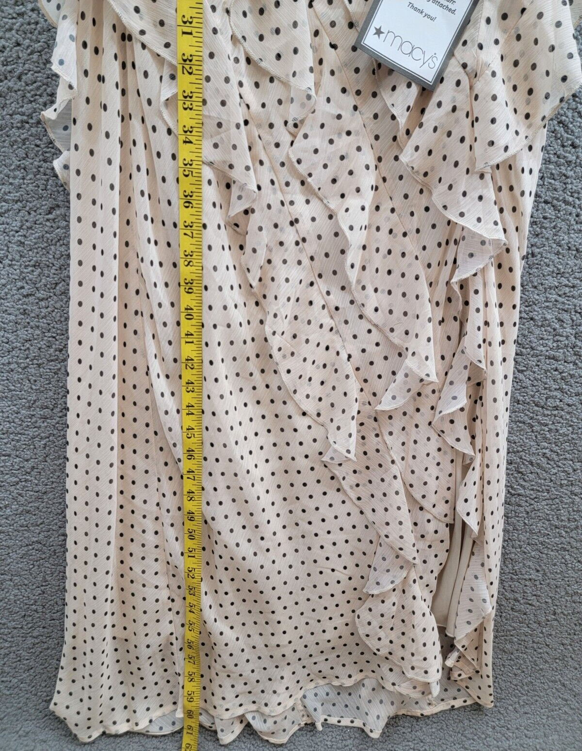 Speechless Scoop-Neck Ruffled-Chiffon Maxi Dress Juniors' M Cream/Black Side Zip - Picture 7 of 15
