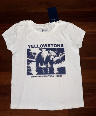 John Galt for BRANDY MELVILLE ~ Off White YELLOWSTONE/Bear Montana/Idaho T-Shirt
