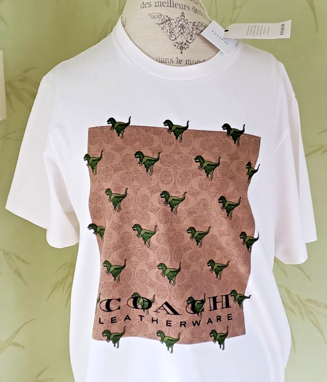 COACH SIGNATURE REXY T-SHIRT ORGANIC COTTON:NWT LARGE CF607