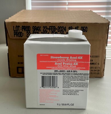 Starbucks Strawberry Acai Refresher | Case of 6 ($14.99/Bottle) | BB: 7/30/2024+