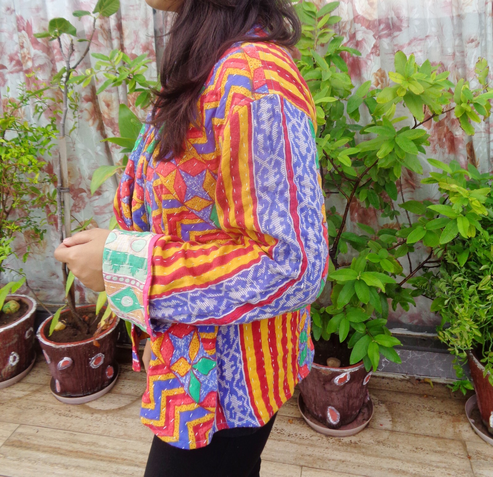 Pre-owned Handmade 25 Pc Lot Vintage Kantha Jacket Assorted Cotton Short Boxy Wrap Jackets