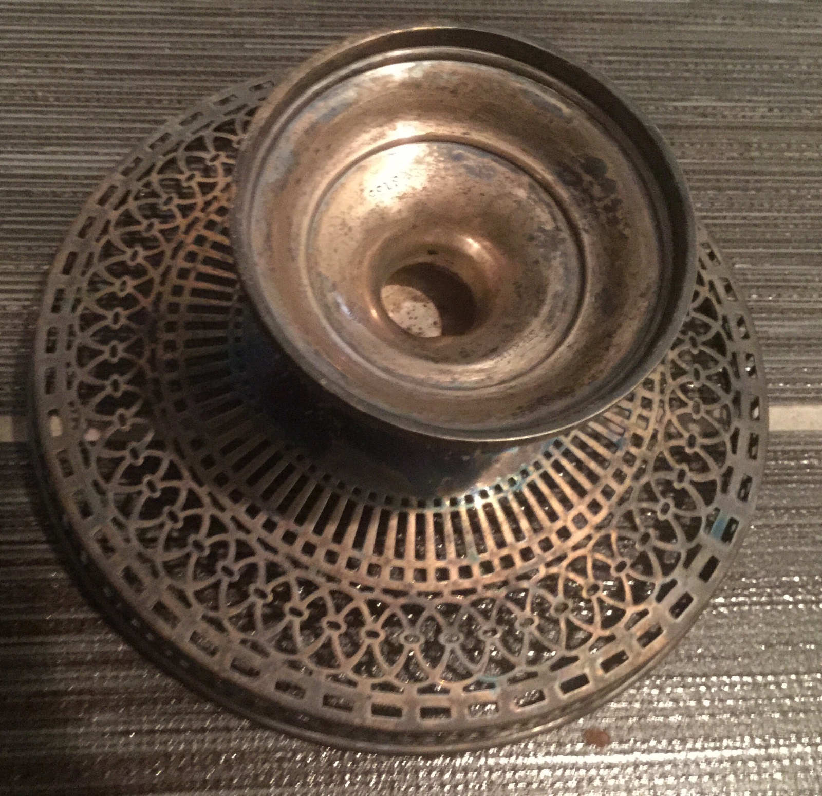 Wilcox & Wagoner Compote dish 3135- Antique & Pierced - American Sterling Silver