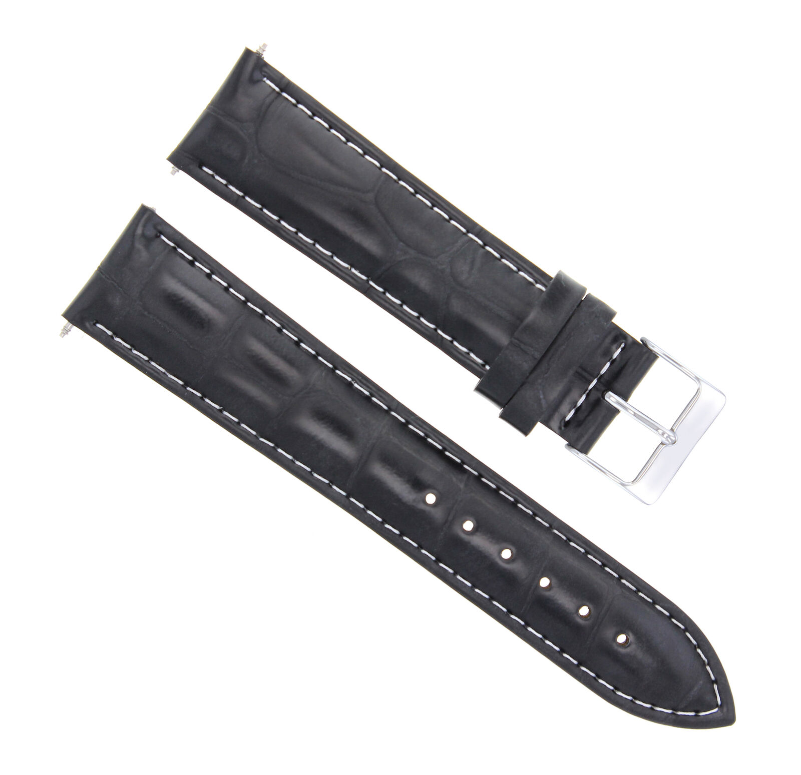 24MM LEATHER WATCH STRAP BAND FOR TAG HEUER FORMULA 1 WATCH BLACK WHITE STITCH