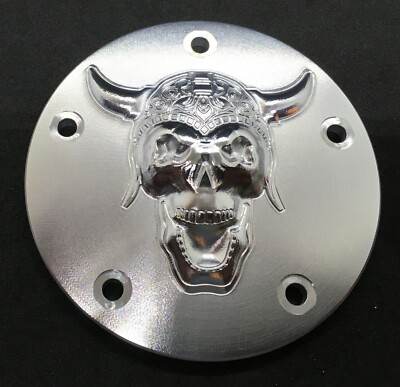 Skull Axe Ignition Point Cover Custom Harley Davidson Big Twin chopper