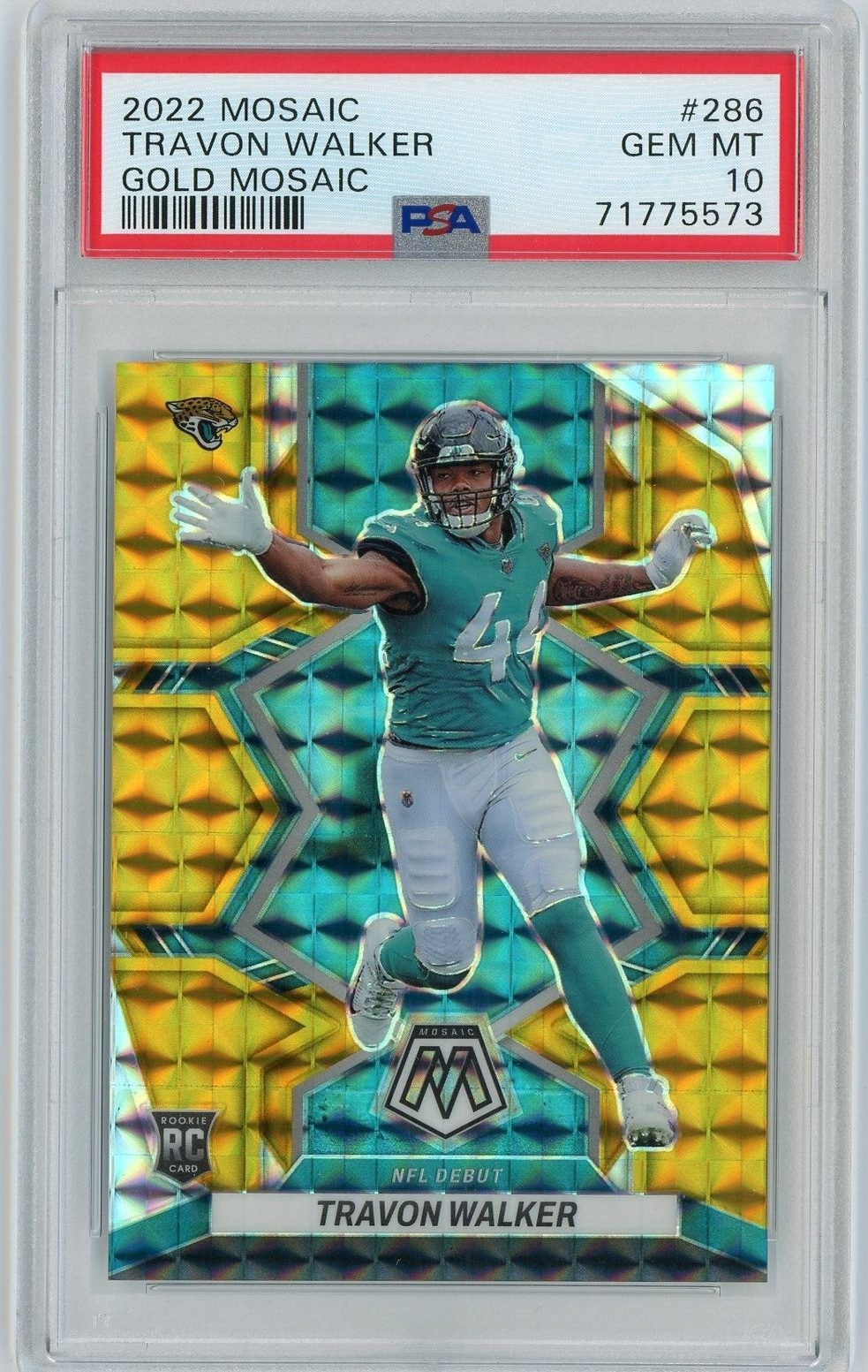 2022 Panini Mosaic TRAVON WALKER Rookie Gold Mosaic /10