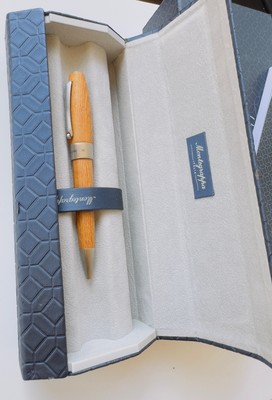 Montegrappa Wood and Stainless Steel Ballpoint Pen New