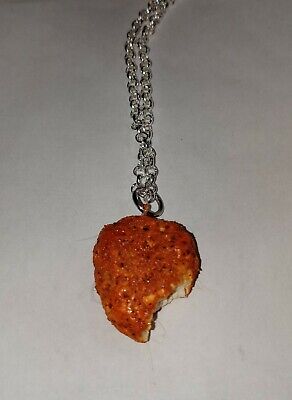 Chicken Nugget Silver Necklace Food Charms Jewelry Chicken