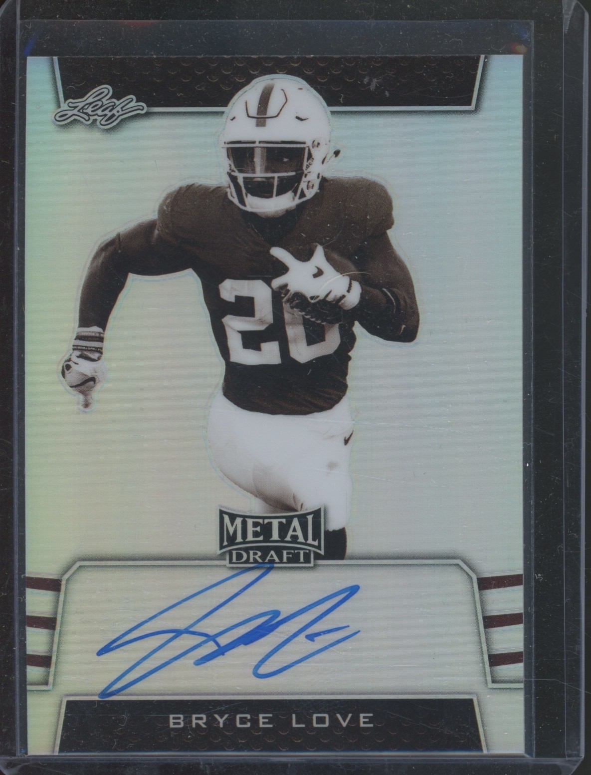 2019 Leaf Metal Draft Prismatic Silver Bryce Love Auto Autograph RC Rookie