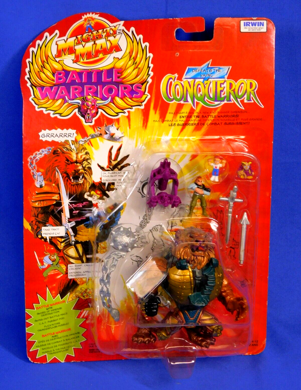 MIGHTY MAX BATTLE WARRIORS CONQUEROR LION FIGURE 1994 MIGHTY MAX BATTLE WARRIORS CONQUEROR LION FIGURE 1994