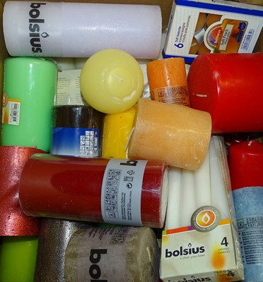 8 kg Stumpenkerzen Dekokerzen Teelicht Spitzkerzen 2. Wahl Paket bunt gemischt