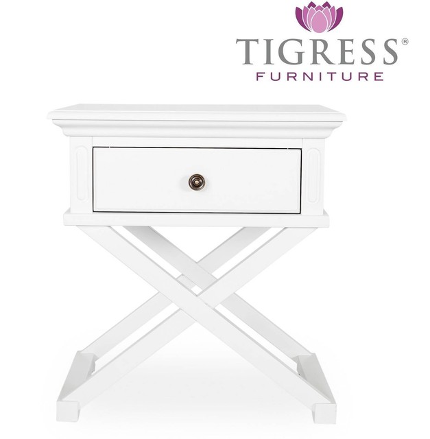 Quot Salisbury Quot Hamptons Style White 1 Drawer Lamp Table X