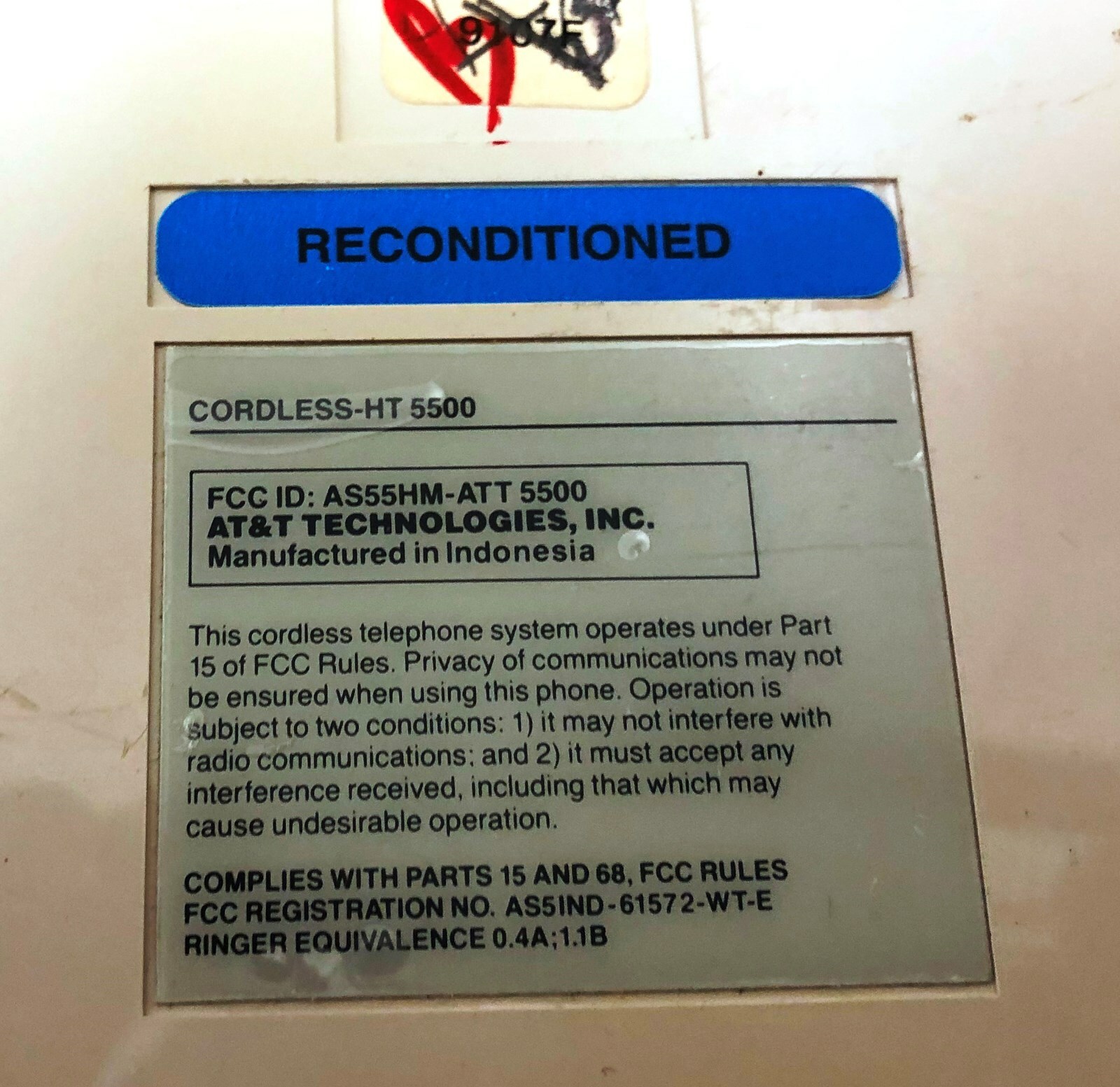 Vintage AT&T 5500 ATT 5500 Cordless phone