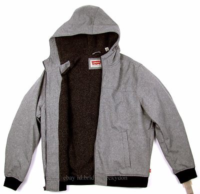 Куртка-бомбер Levis нового размера X-LARGE GRAY Knit Hood / Sherpa Lined MSRP $ 180,00