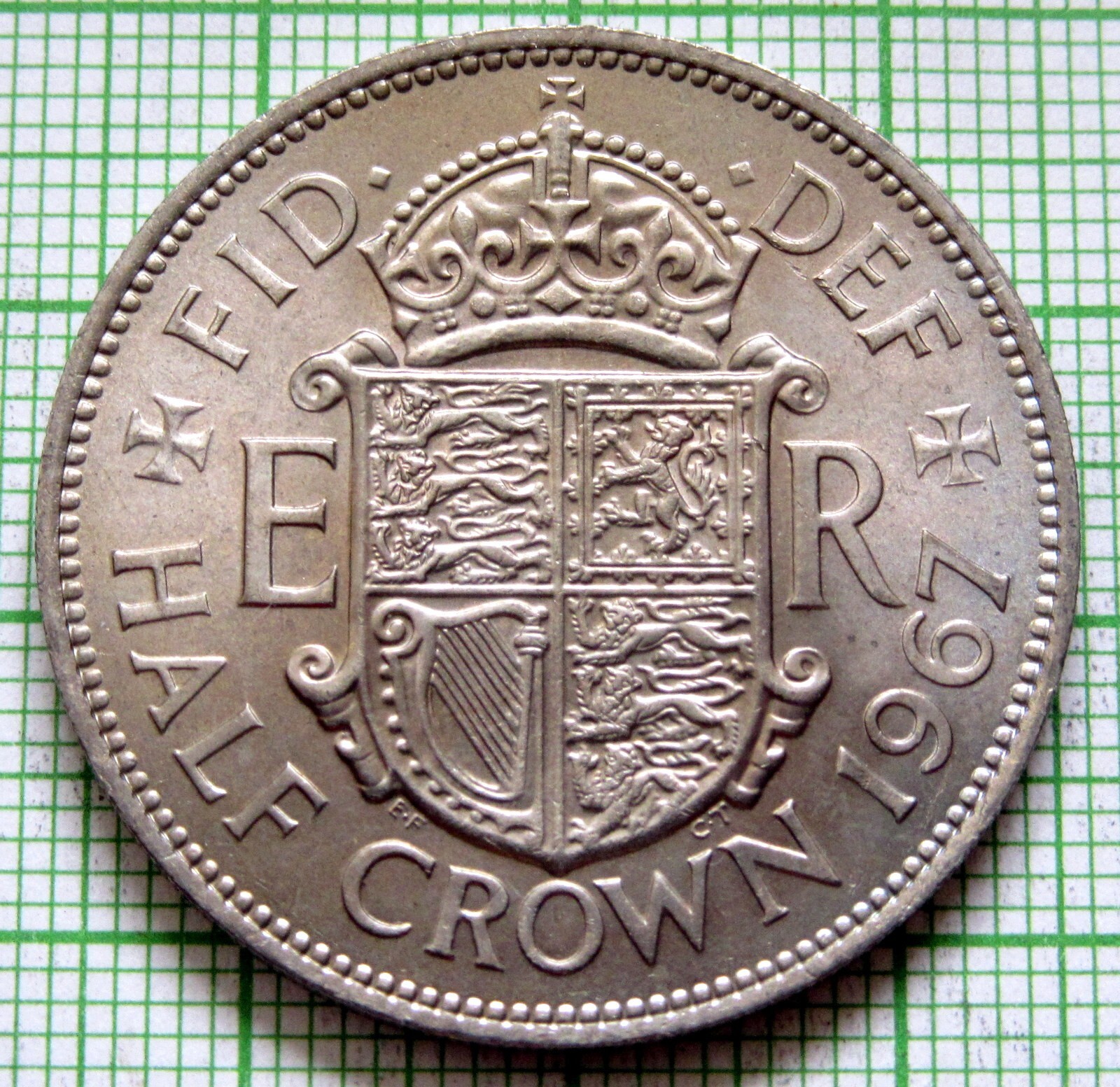 GREAT BRITAIN ELIZABETH II 1967 HALF CROWN HALFCROWN UNC