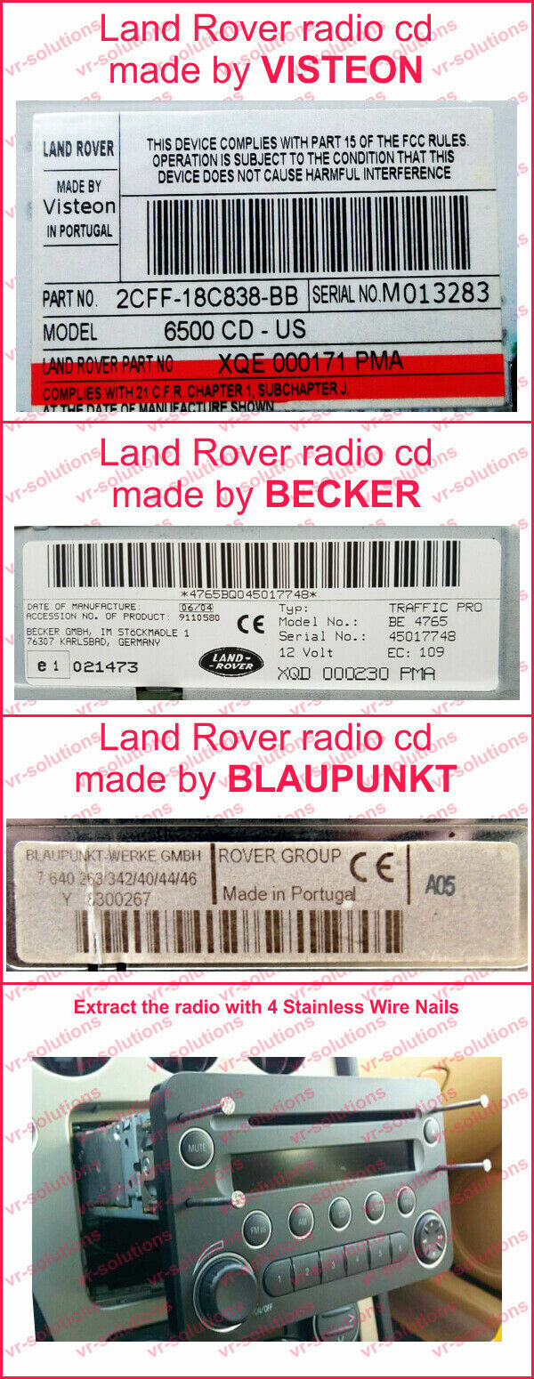 Land Rover Radio Code Unlock Stereo Freelander Discovery Defender Ebay