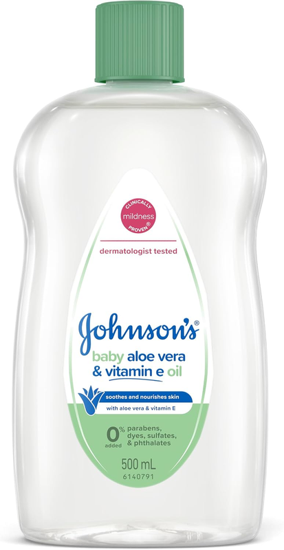 Aloe Vera & Vitamin E Gentle Mild Soothing Moisturising Baby Oil 500Ml | Leaves