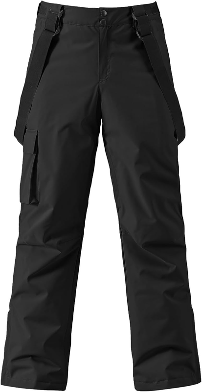 Men'S Ski Snow Pants Insulated Waterproof Snowboard Cargo Pants Bibs Regular Fit
