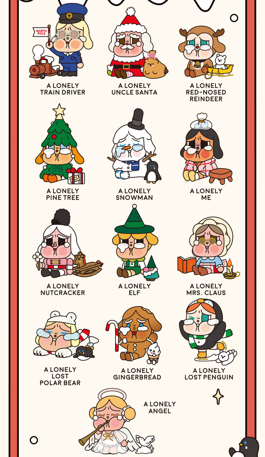 POP MART Crybaby Lonely Christmas Series Confirmed Blind Box POP MART Crybaby Lonely Christmas Series Confirmed Blind Box