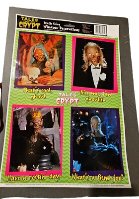 Vintage Tales From the Crypt Window Color Clings NOS HALLOWEEN 