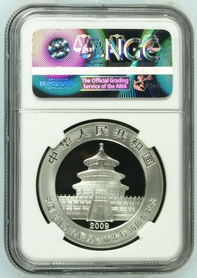 China 2009 10 Yuan 1 oz  Silver Panda 30th Anniversary NGC MS 69